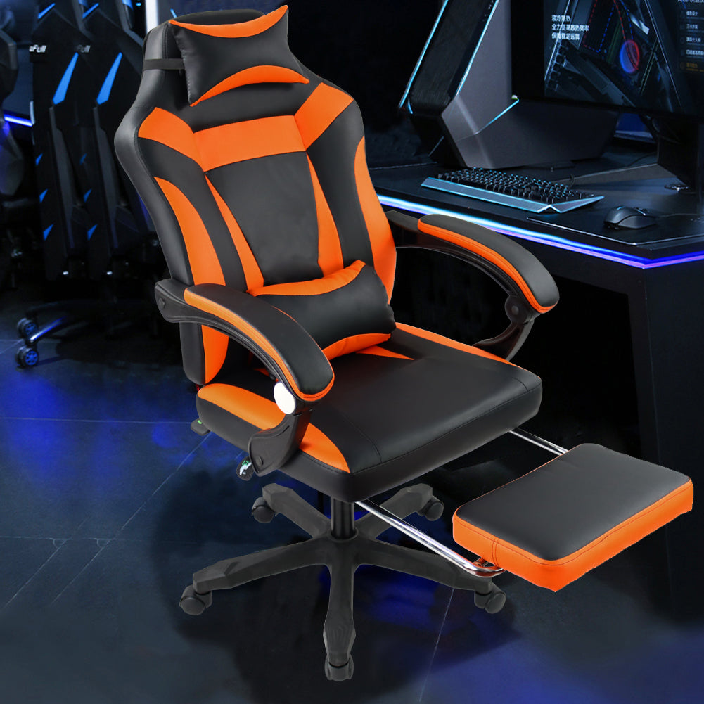 KKTONER Ergonomic Gaming Chair Executive Office Chair for E-Sport Racing Executive Office Chair Swivel Height Adjustable with Armrest (Orange)