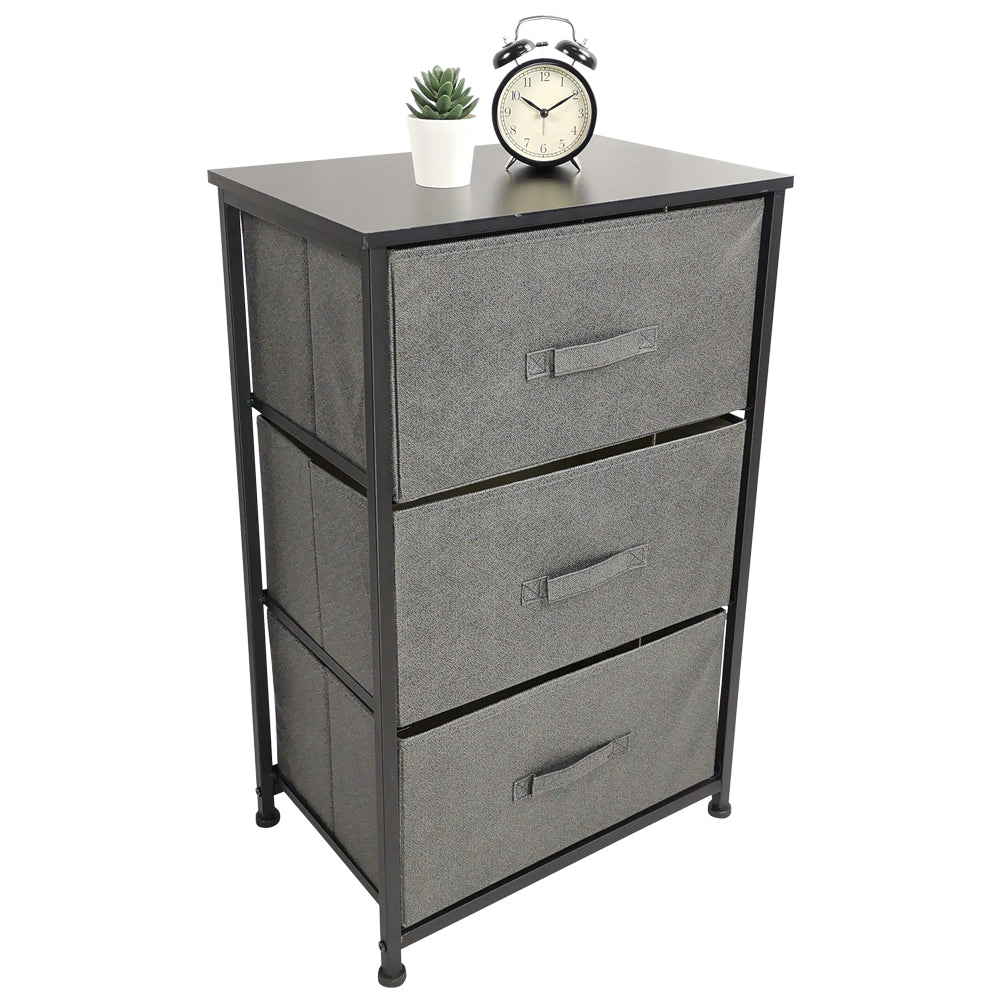 KKTONER Nightstand with 3 Drawers Dresser Storage Tower Organizer for Bedroom Living Room