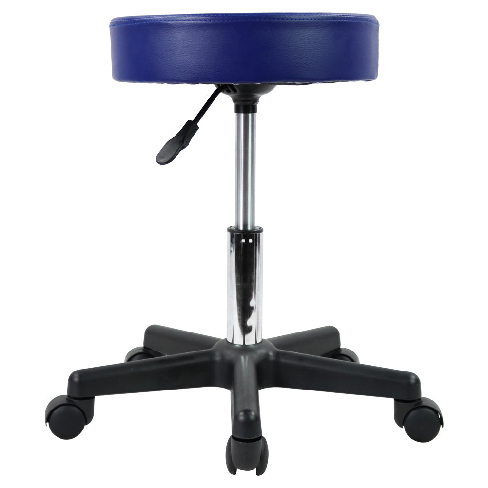 KKTONER Round Rolling Stool PU Leather Height Adjustable Swivel Work SPA Medical Salon Chair Blue