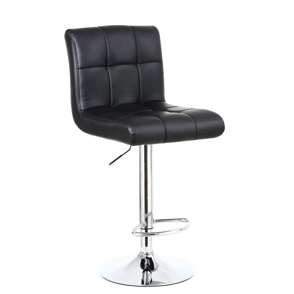 KKTONER Bar Stool PU Leather Chair with Backrest Height Adjustable Swivel Pub Chair Bar stools Black