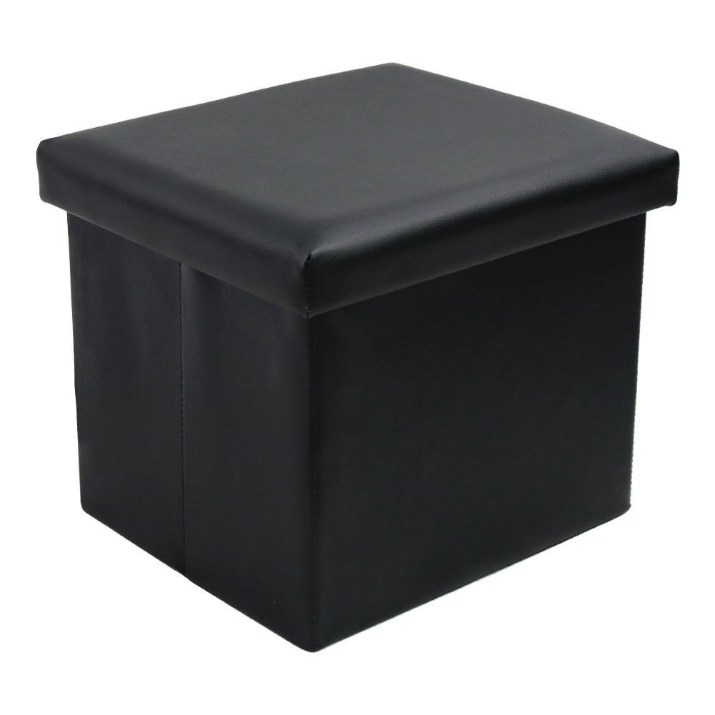 KKTONER Faux Leather Foldable Storage Ottoman Cuboid Toy Box Chest Foot Stool 14"x12'' x12''