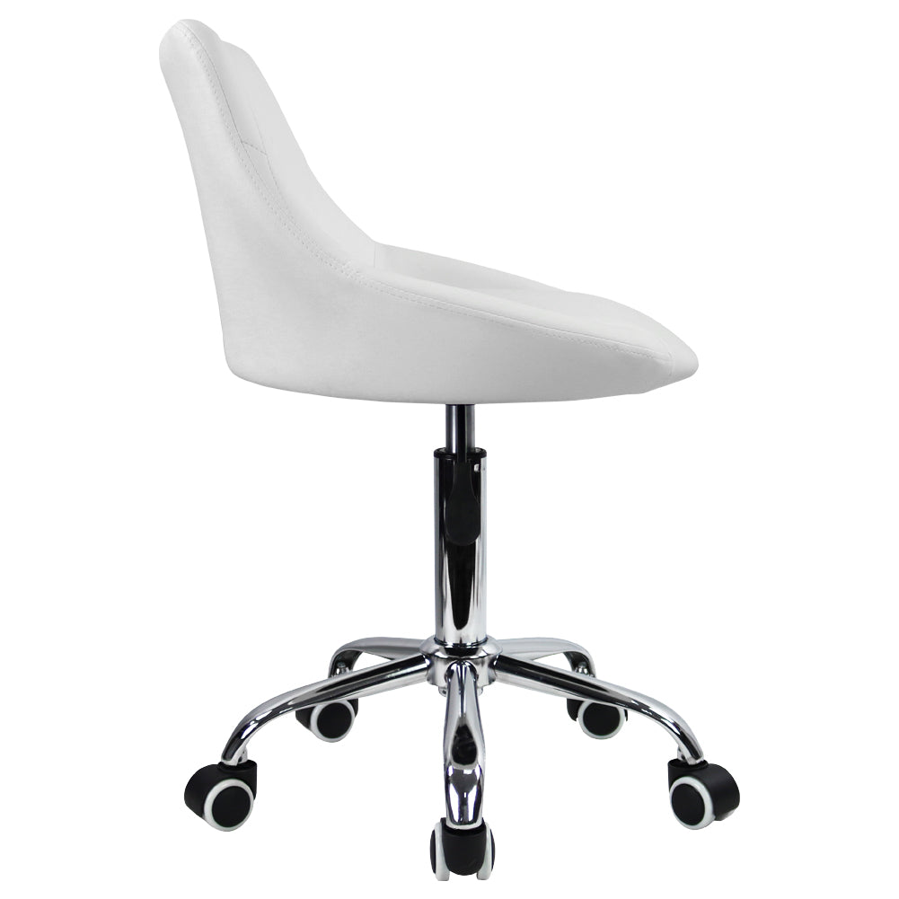 KKTONER Mid-Back Office Chair Swivel Height Adjustable Ergonomic Computer Home Chair with Wheels (White)