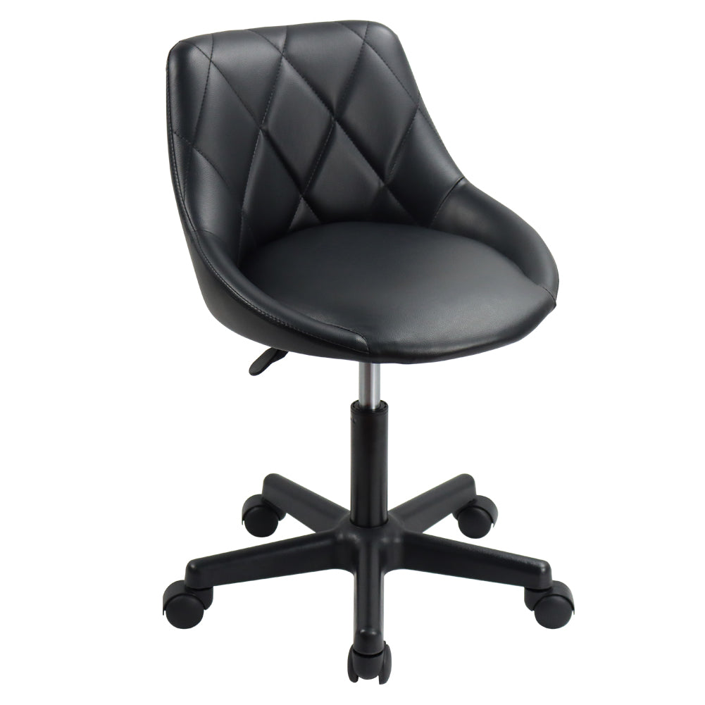 KKTONER Mid-Back Office Chair Swivel Height Adjustable Ergonomic Computer Home Chair with Wheels (Black)