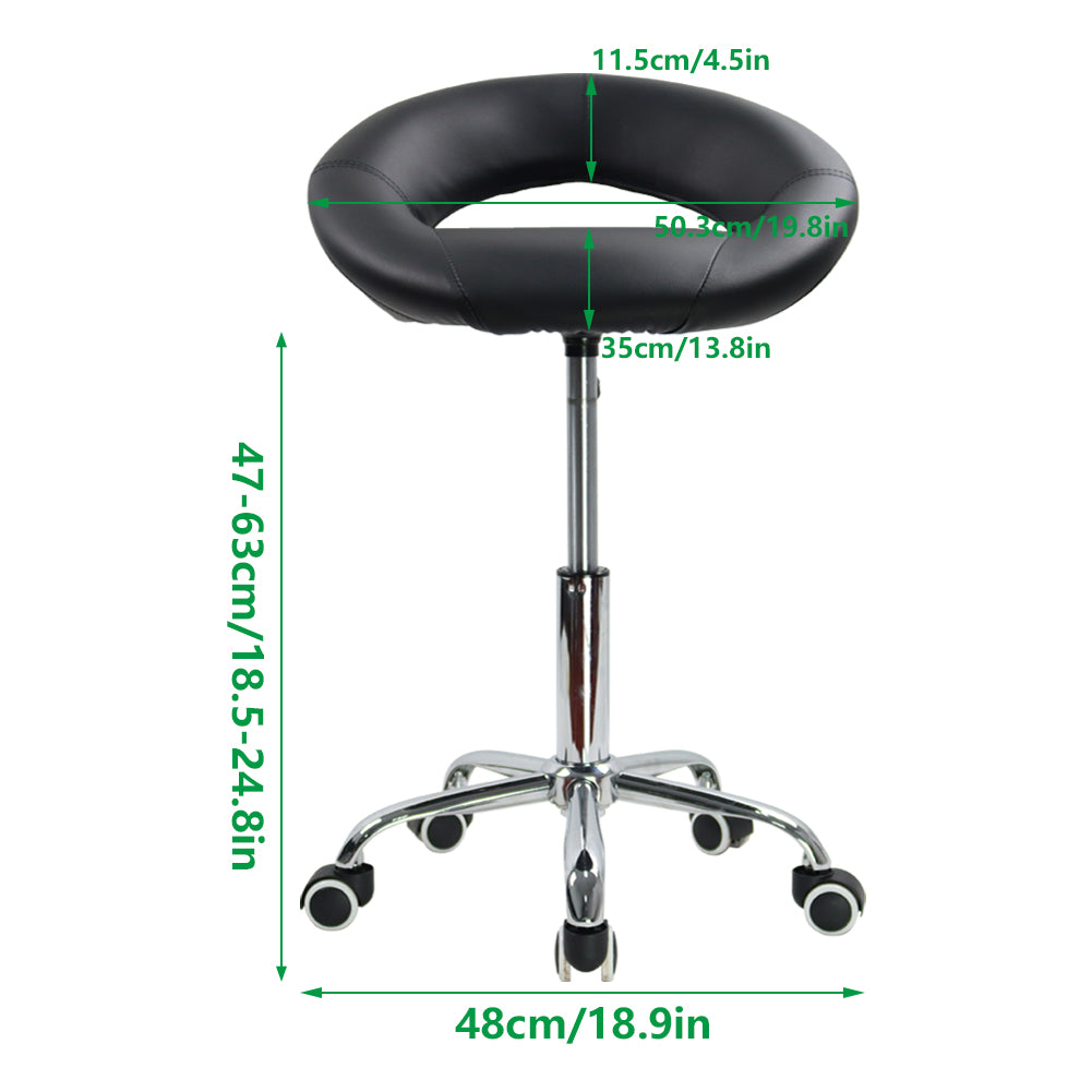 KKTONER Low Back Swivel Height Adjustable Modern Semi-Circular Seat Office Chair with Wheels (Black)