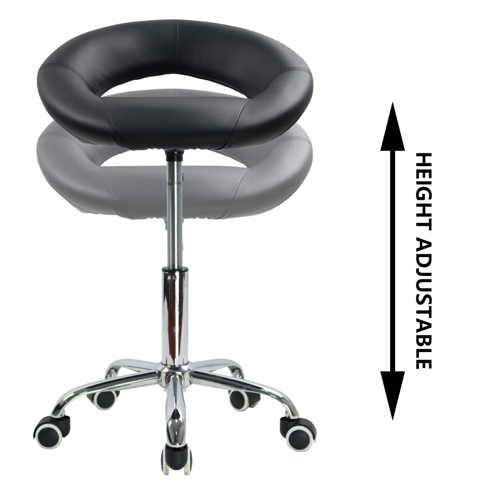 KKTONER Low Back Swivel Height Adjustable Modern Semi-Circular Seat Office Chair with Wheels (Black)