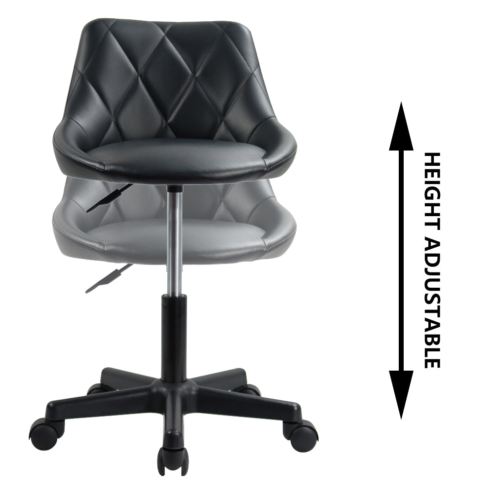 KKTONER Mid-Back Office Chair Swivel Height Adjustable Ergonomic Computer Home Chair with Wheels (Black)